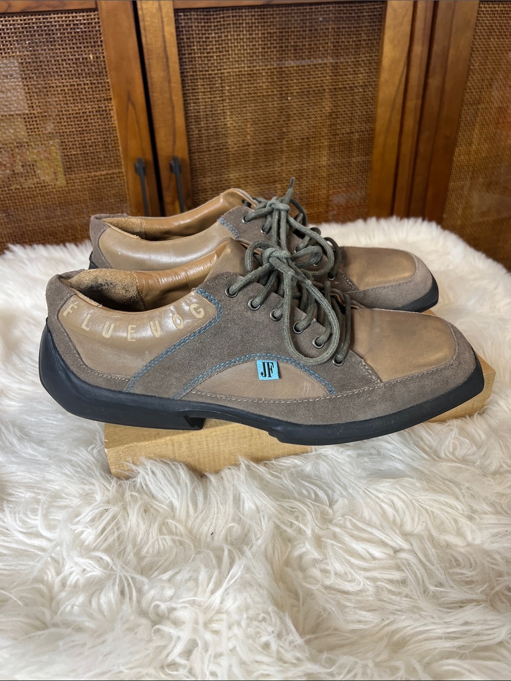 John Fluevog Future Angel Square Toe Lace Up Loafers